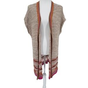 Chico's Women's Multicolor Knit‎ Open Front Cardigan Sweater Vest Size 3 (XL 16)